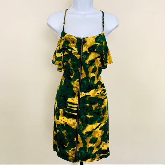 Kensie Dresses & Skirts - Gold and Green Dress w/Ruffles
